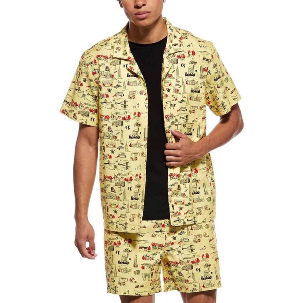 Rowing Blazers Mens  Linen-Blend Camp Shirt